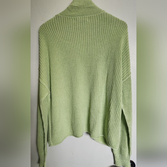American Eagle Outfitters Light Green Open-Front Knit Cardigan - Picture 4 of 6
